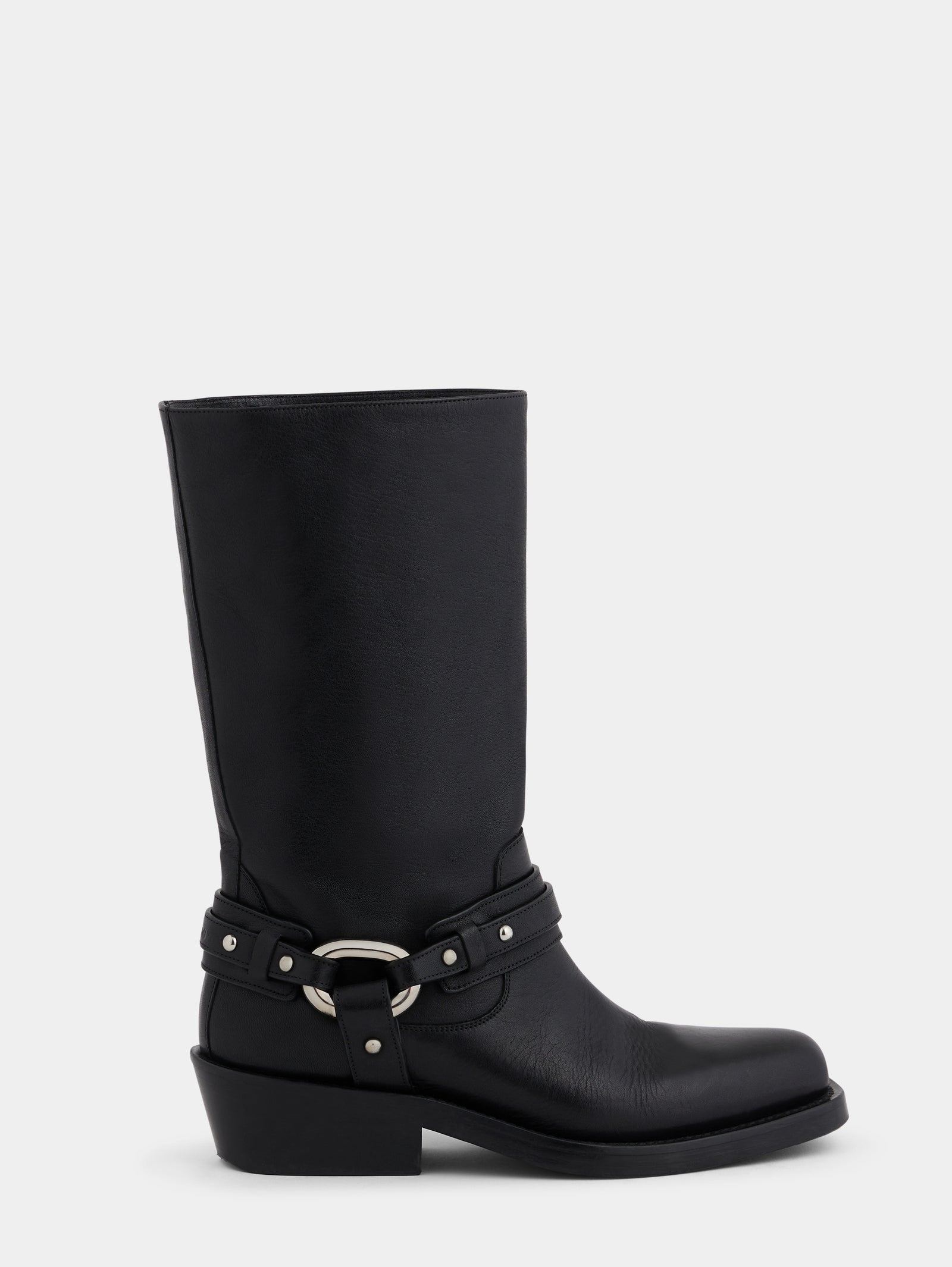 Biker boots in leather black position 1 - Image 1