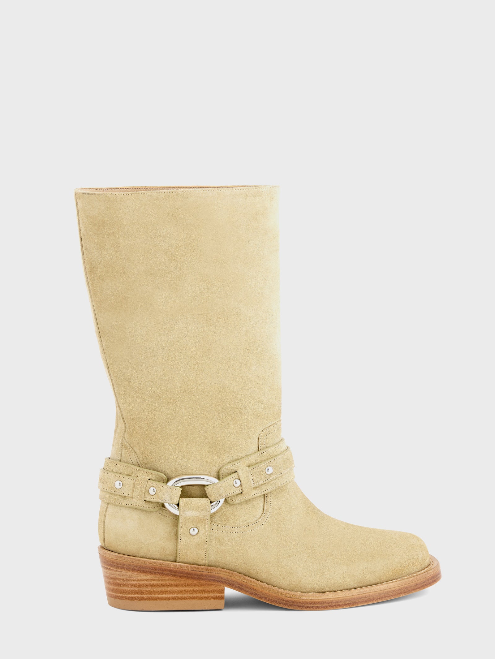 Biker boots in leather beige position 1 - Image 1