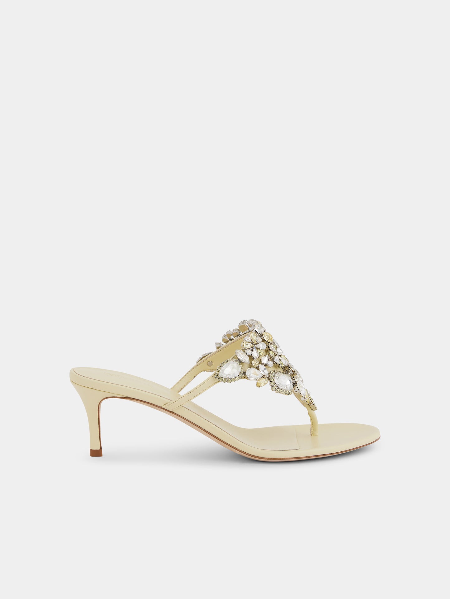 Kitten heel sandals with strass