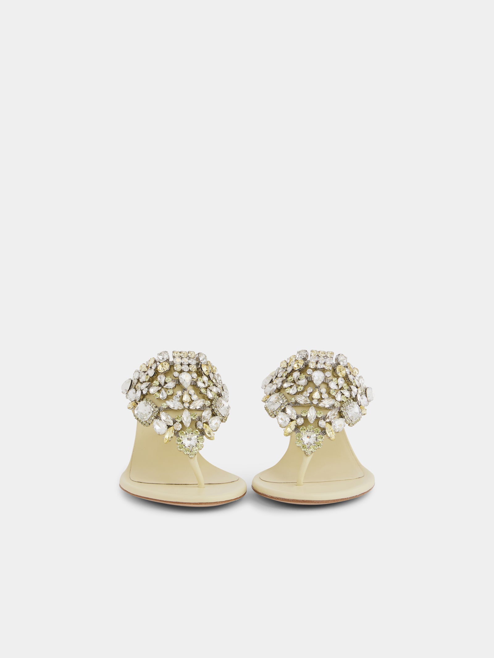 Kitten heel sandals with strass butter position 3 - Image 3