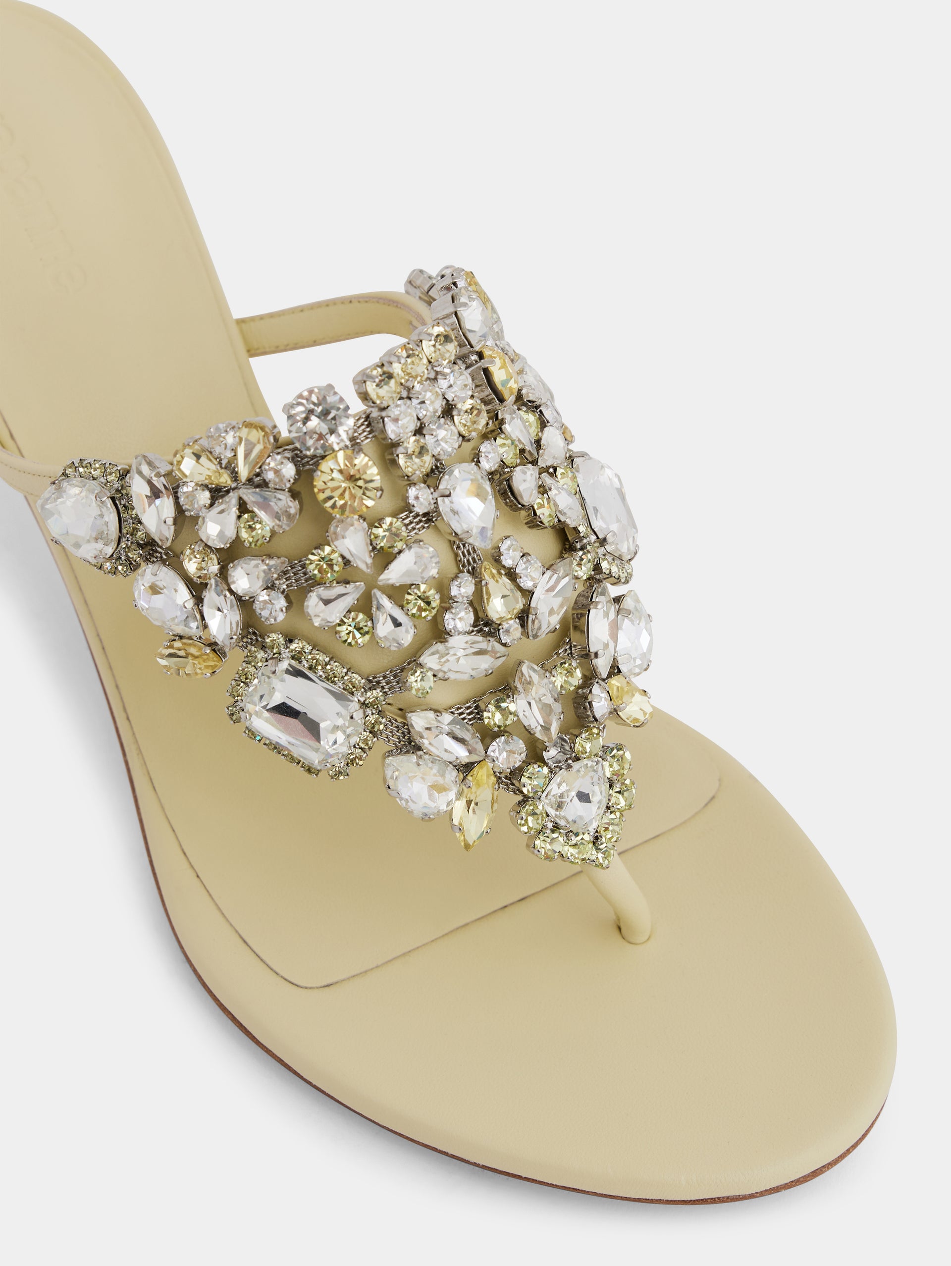 Kitten heel sandals with strass