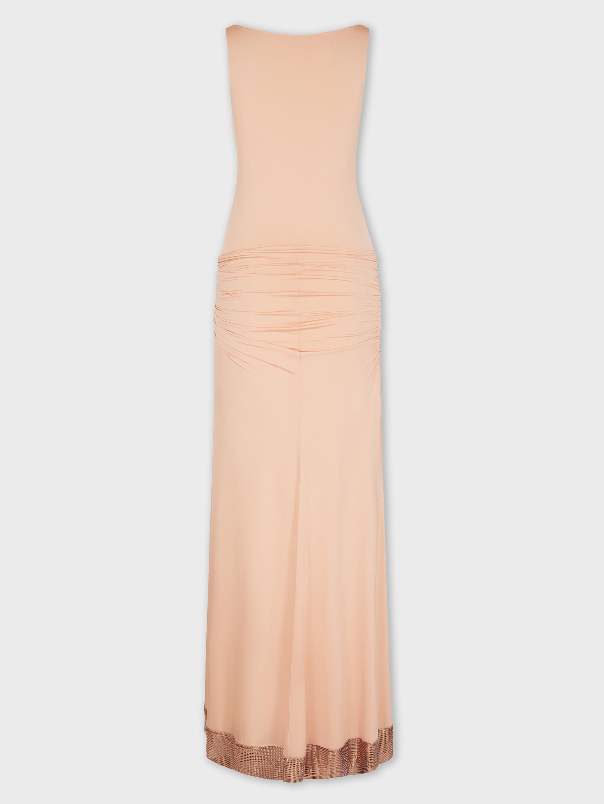 Long mesh and jersey dress