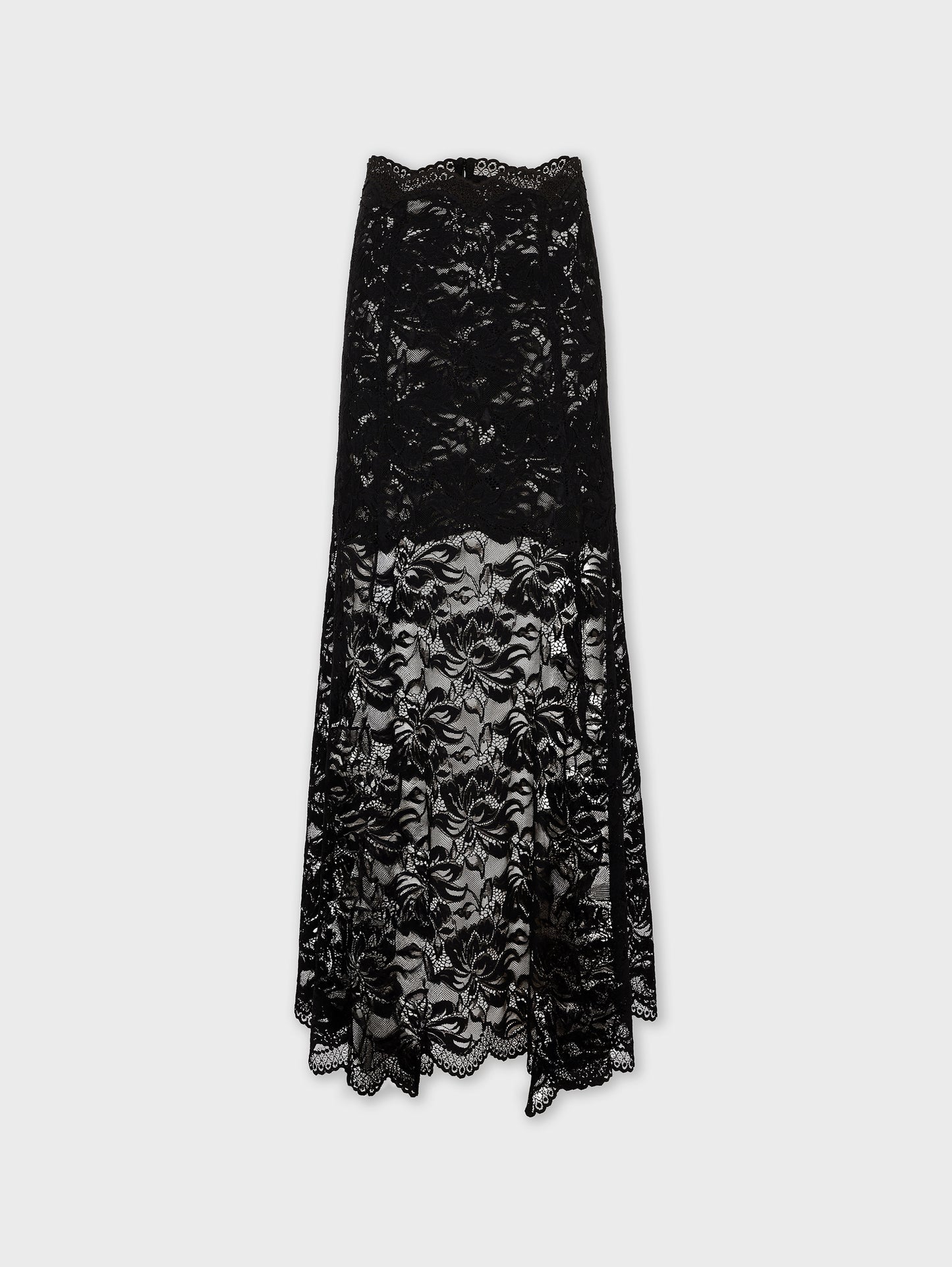 Long flared lace skirt