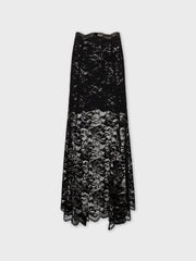 Long flared lace skirt