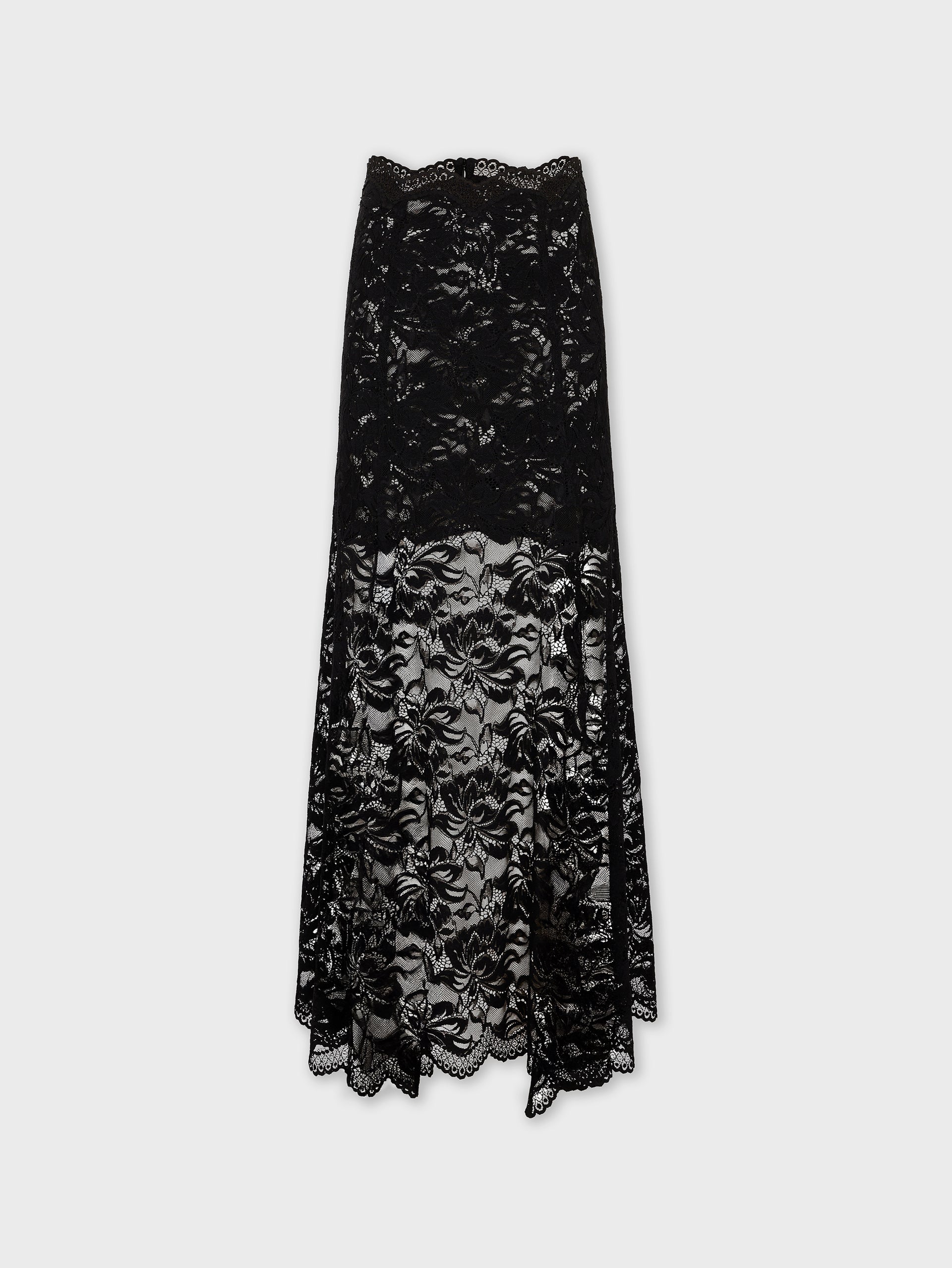 Long flared lace skirt