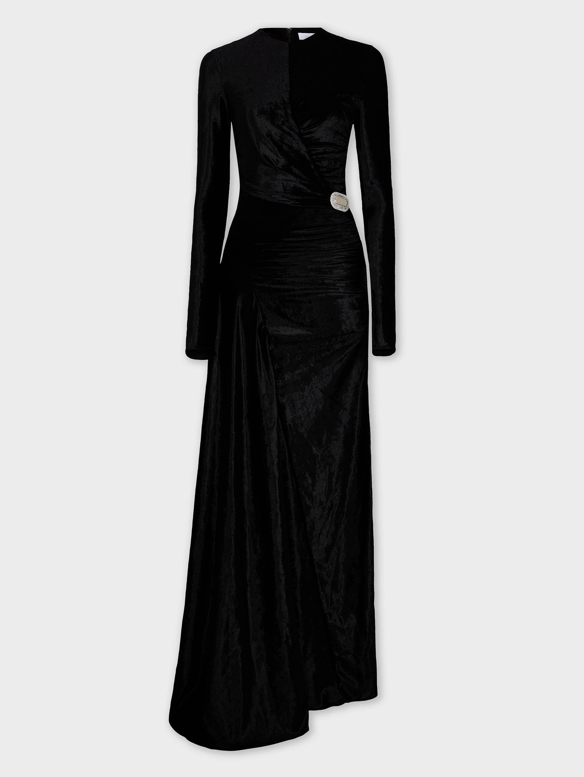 Long draped velvet dress