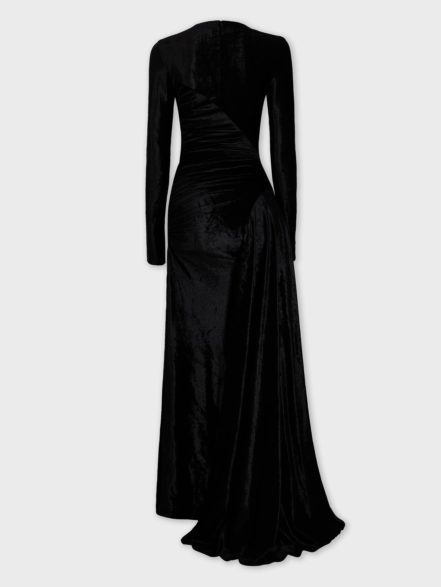 Long draped velvet dress