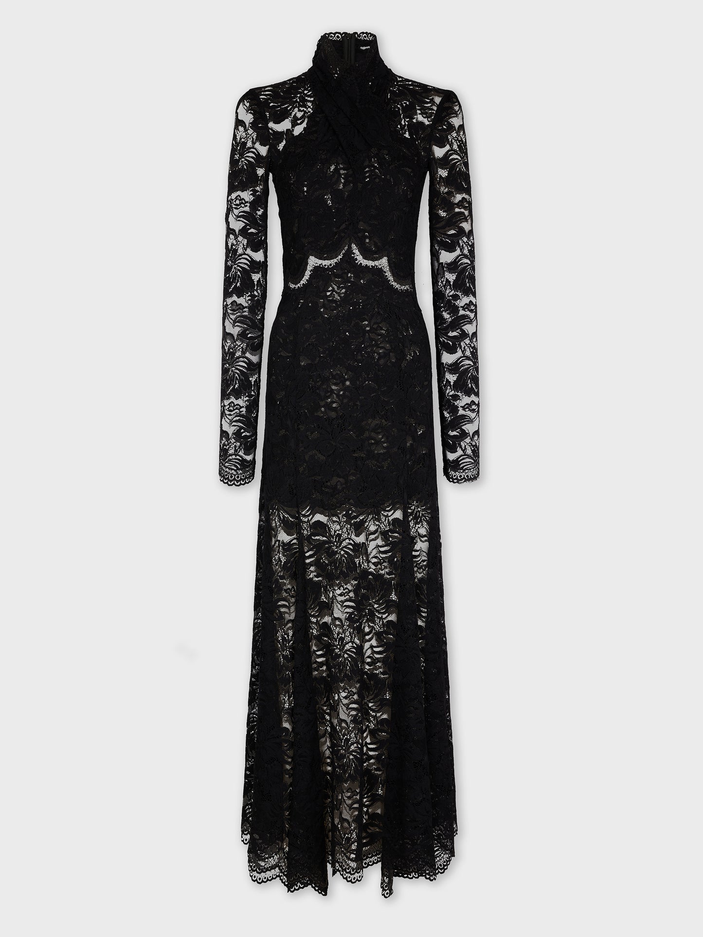 Long lace dress with cut-out details