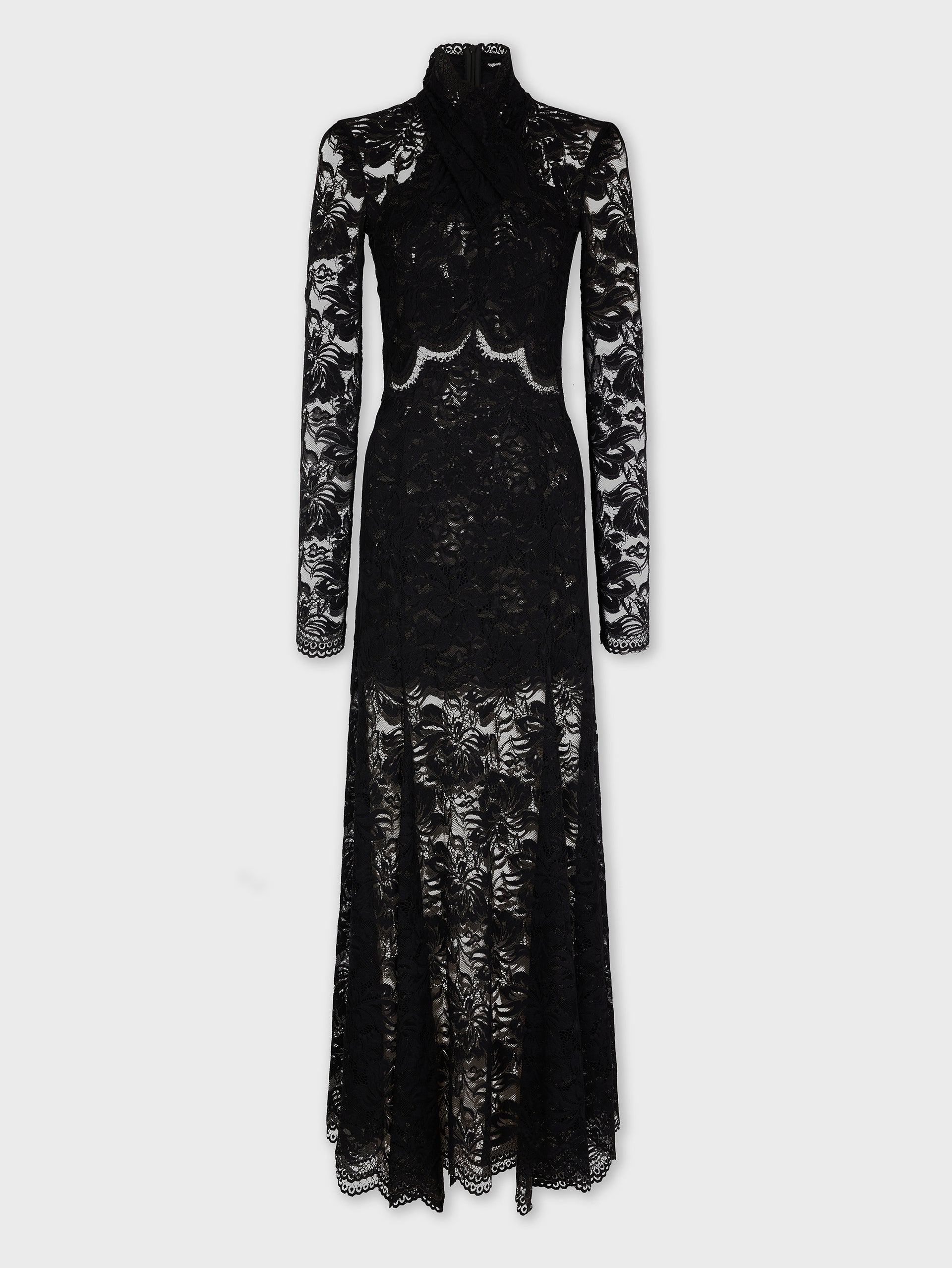 Long lace dress with cut-out details
