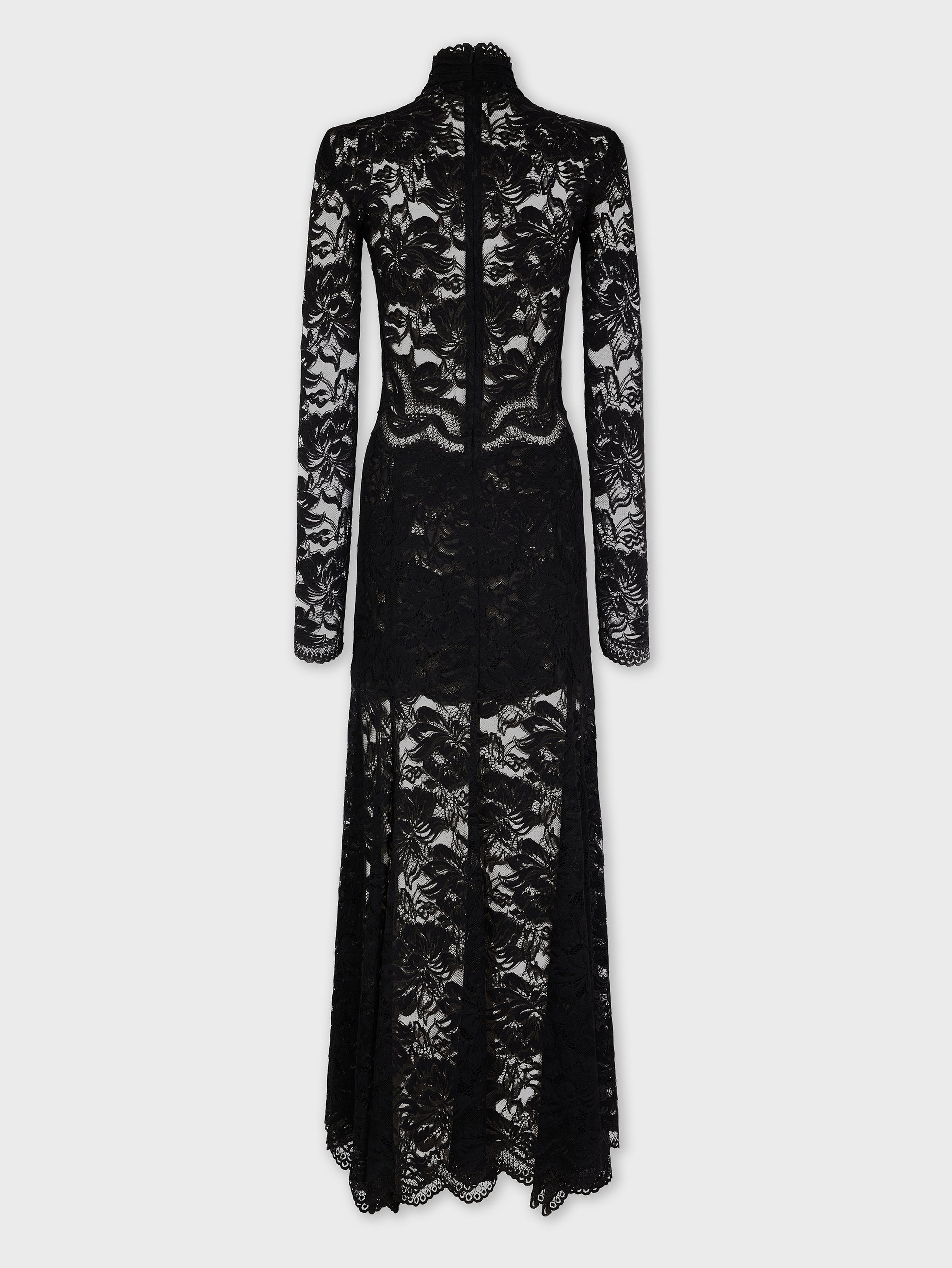 rabanne lace-trimmed maxi dress Rabanne Women's Lace Ruffled Maxi Dress - Black