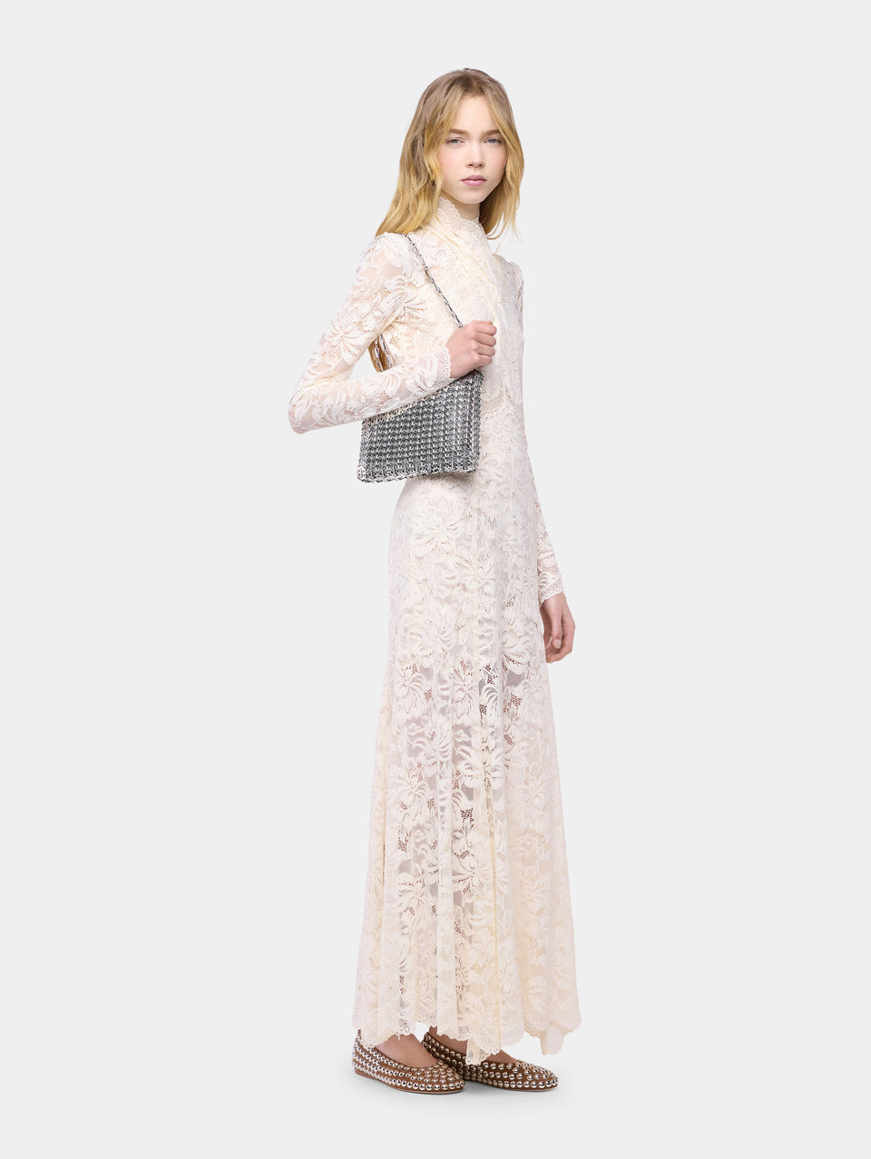 Long lace dress with cut-out details - Image 2