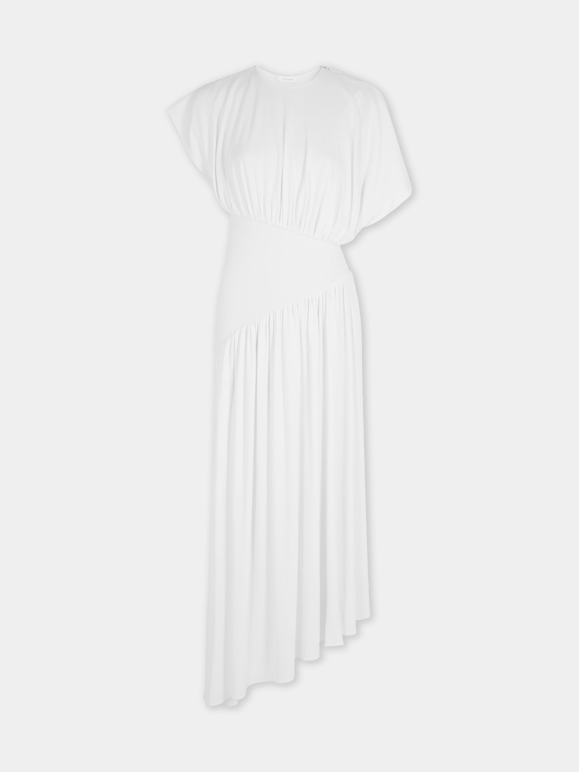 Long dress with ruched details ivory position 6