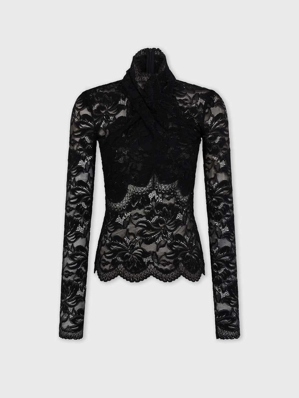 Long-sleeved lace top with cut-out details - Image 1