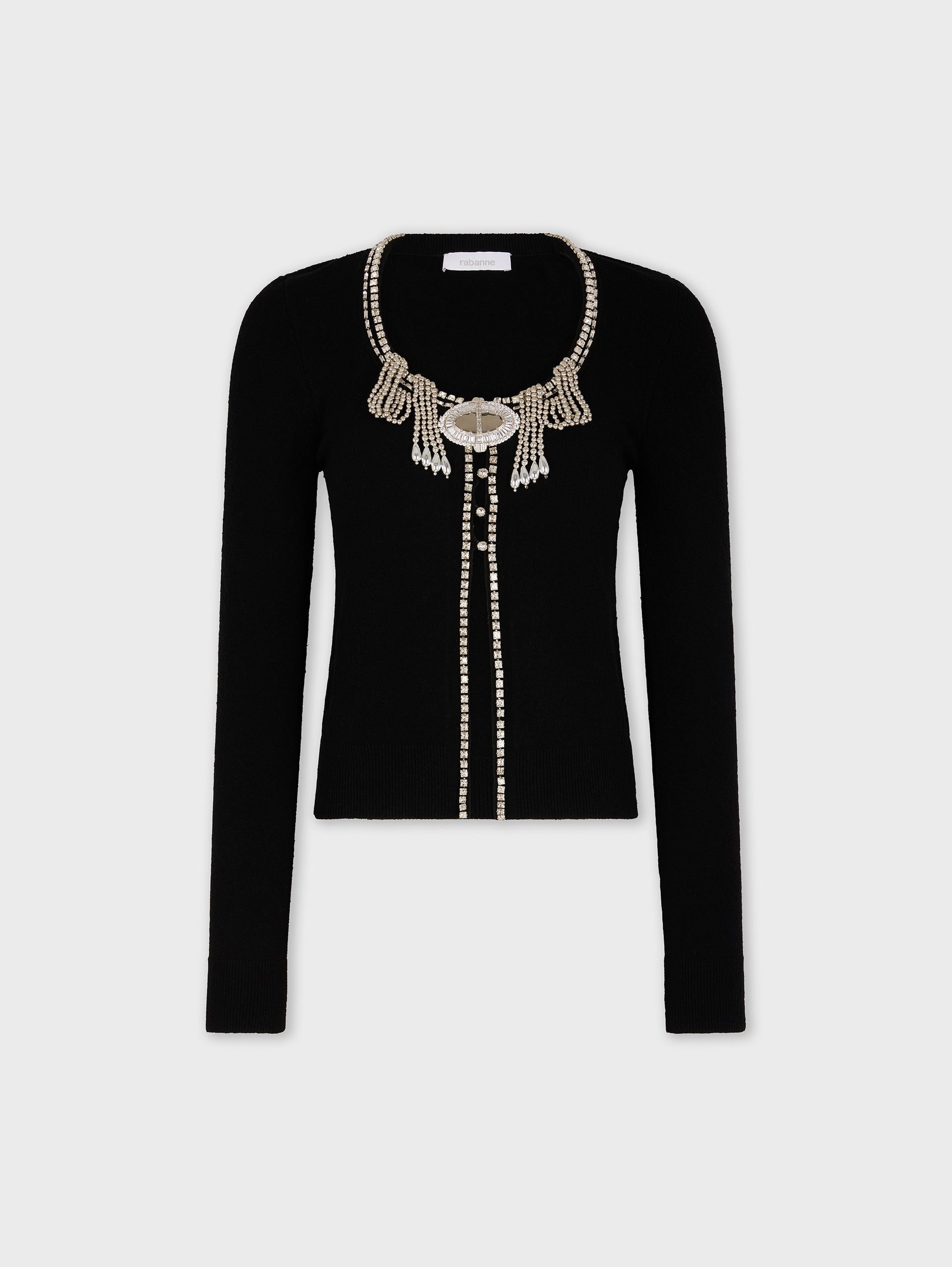 Embroidered knit cardigan