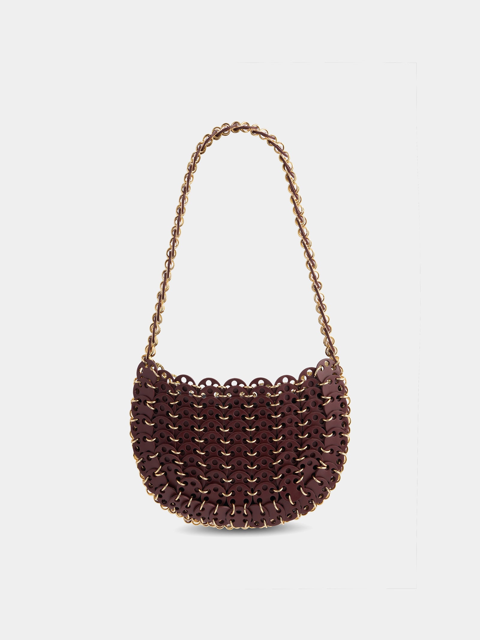 Moon reversible Flip bag in leather burgundy position 1 - Image 1