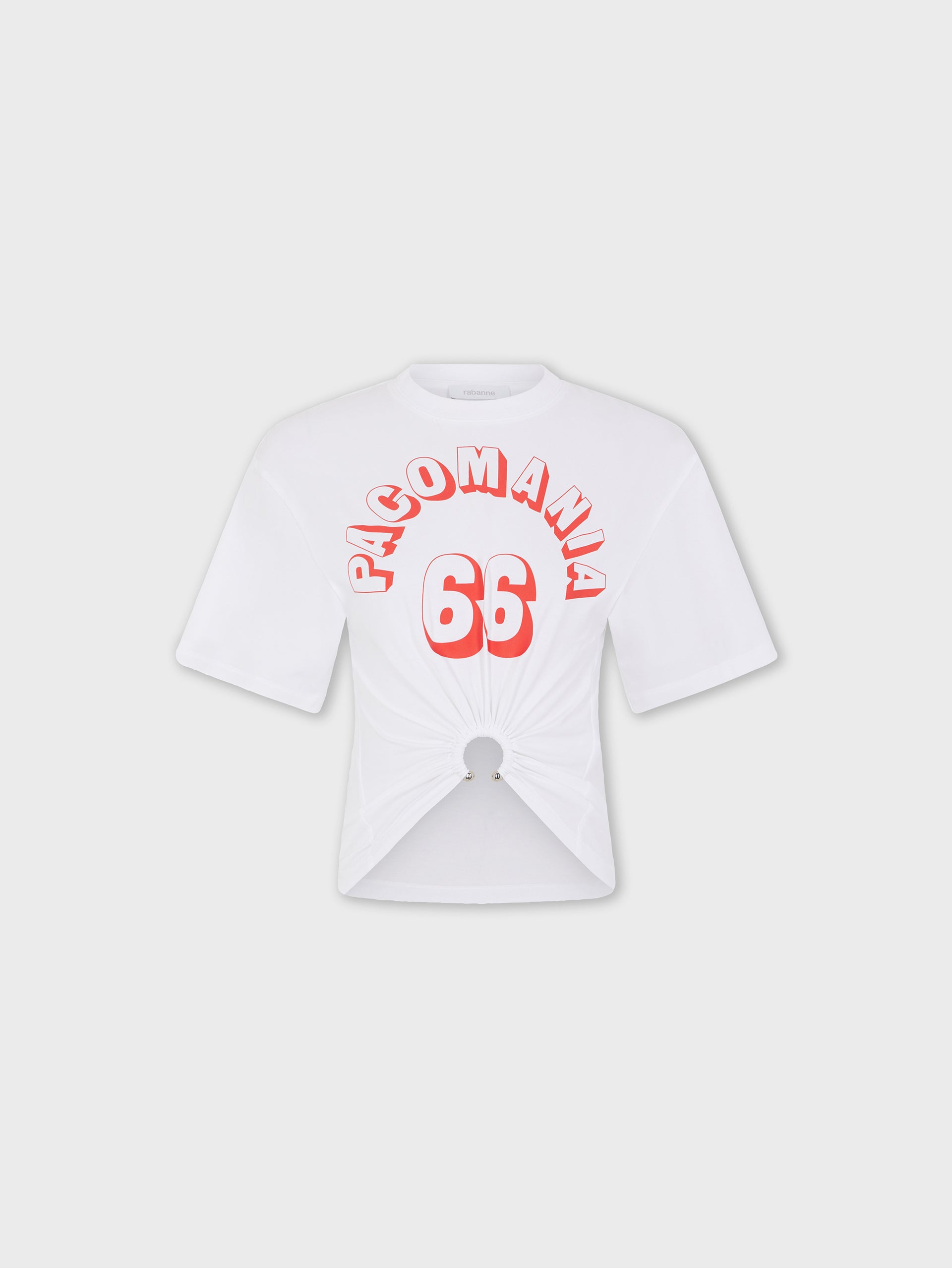 Printed cotton piercing t-shirt