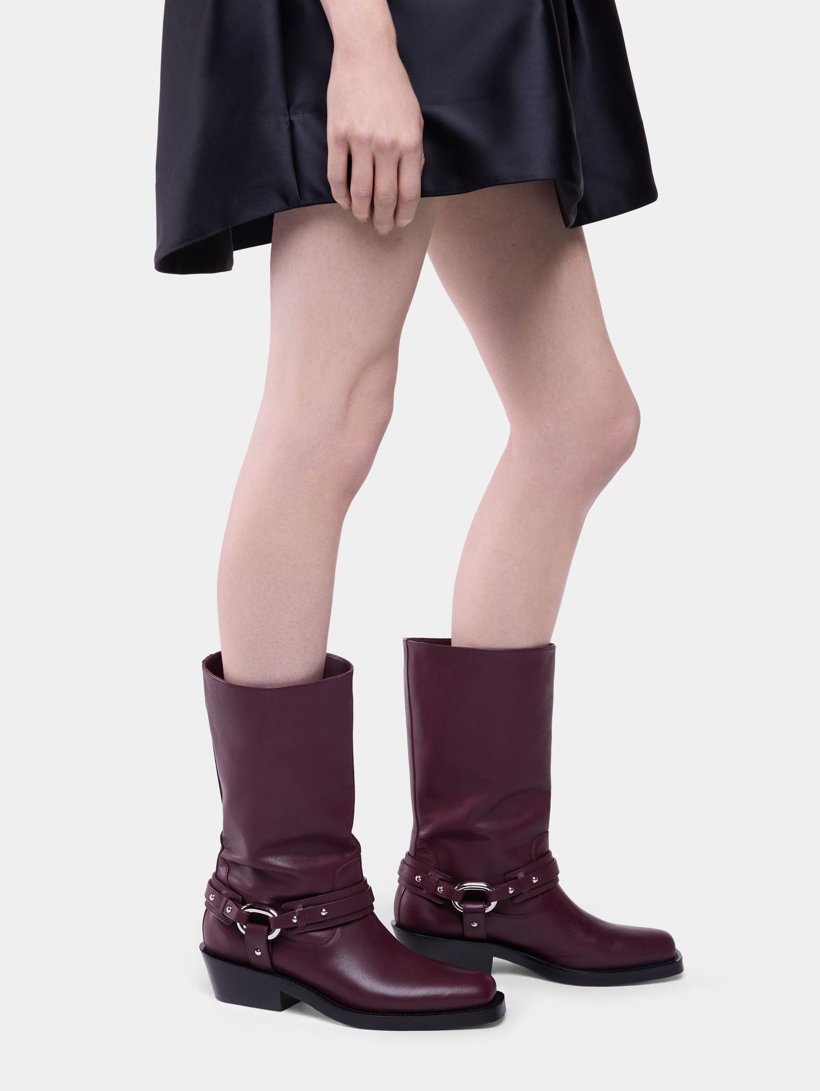 Biker boots in leather - Image 2