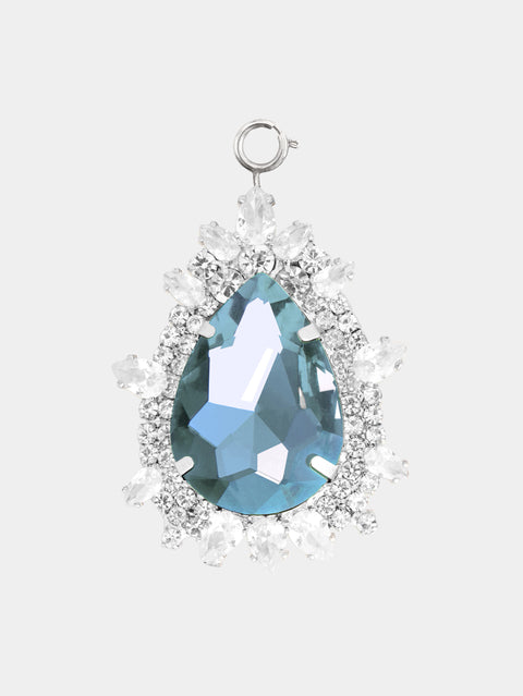 Pear shaped charm with aquamarine crystal
