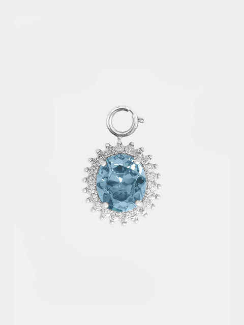 Small Oval charm with aquamarine crystal