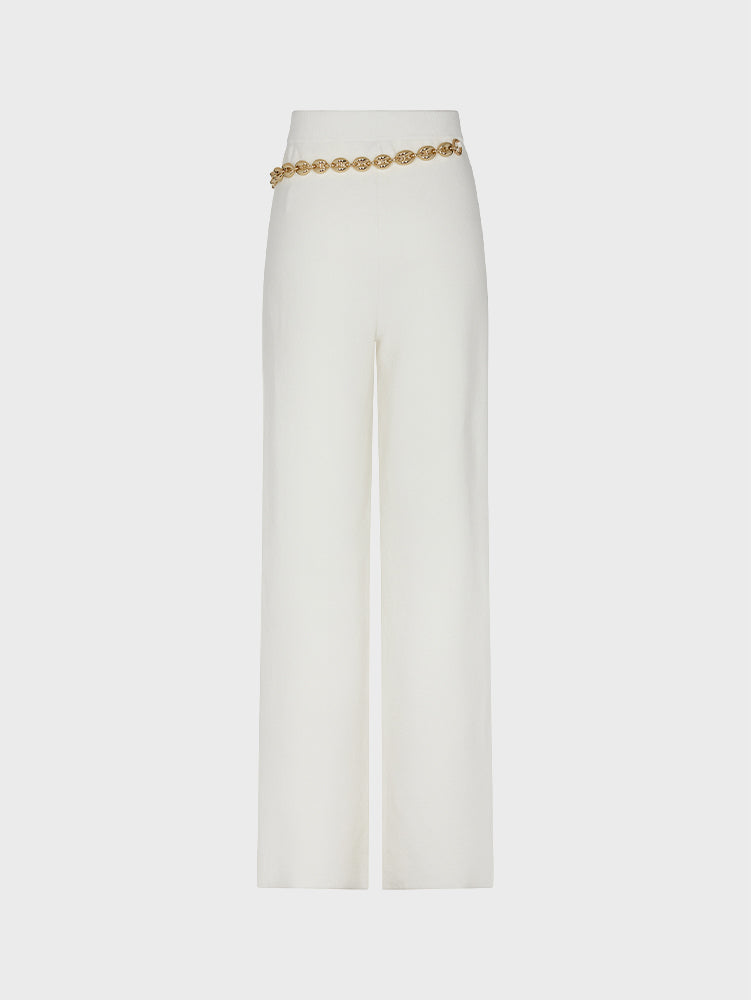 WHITE FLARED PANT