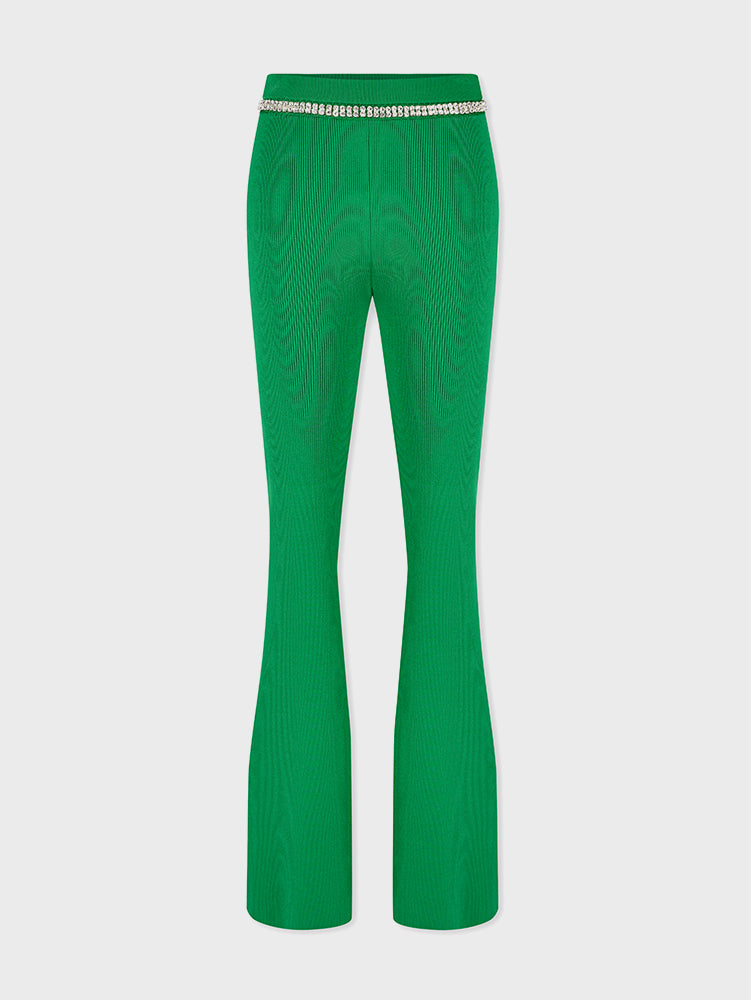 GREEN FLARED PANT