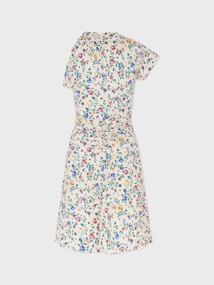 SHORT FLORAL ASYMETRIC DRESS