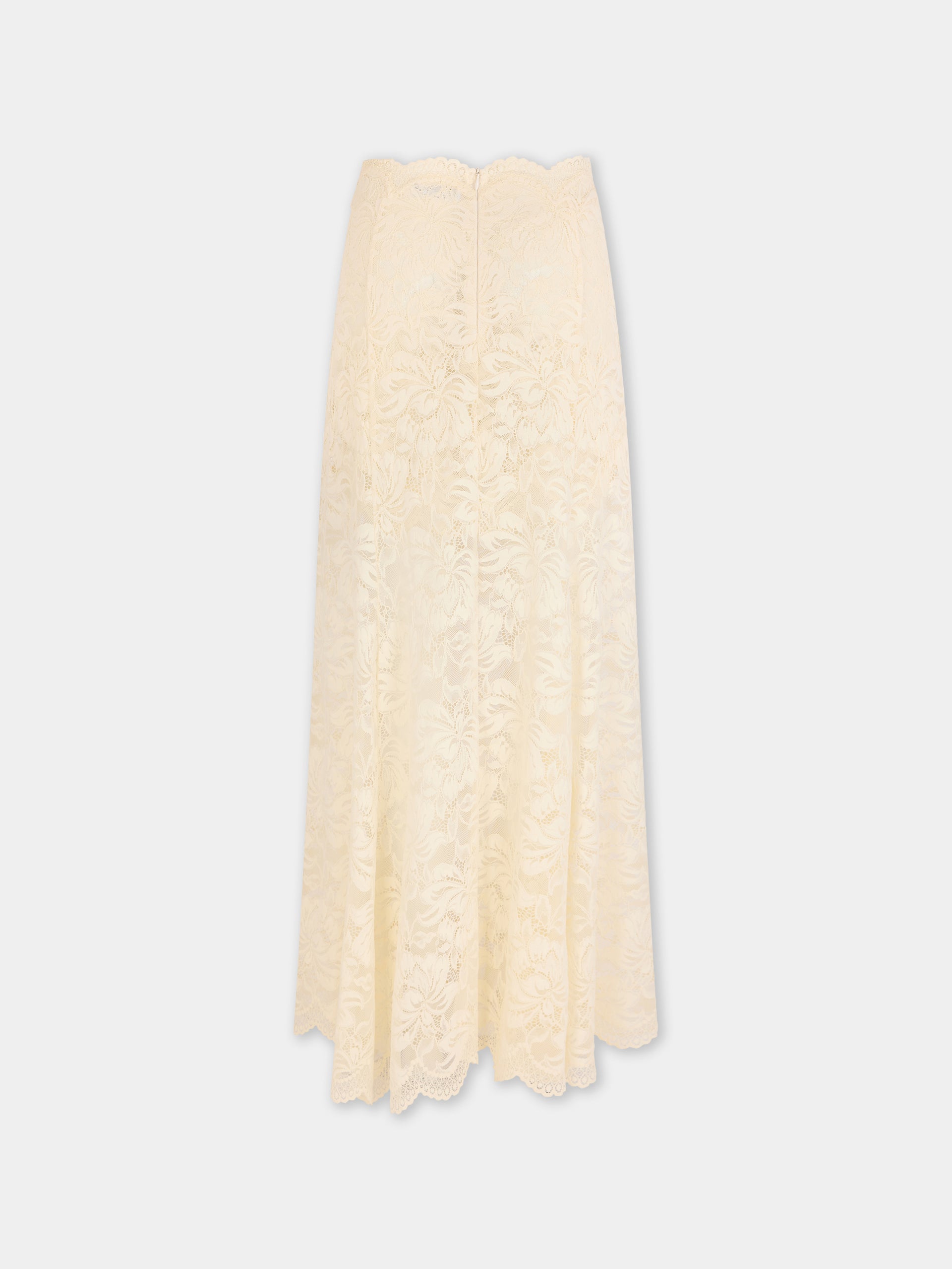 Long flared lace skirt