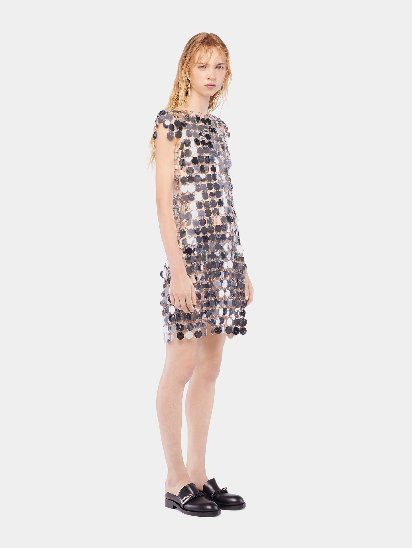 disc sequin dress Pink Plunge Mini while the sleeveless design and racer back add a touch of edgy glamor ASOS Design Disc Sequin dress