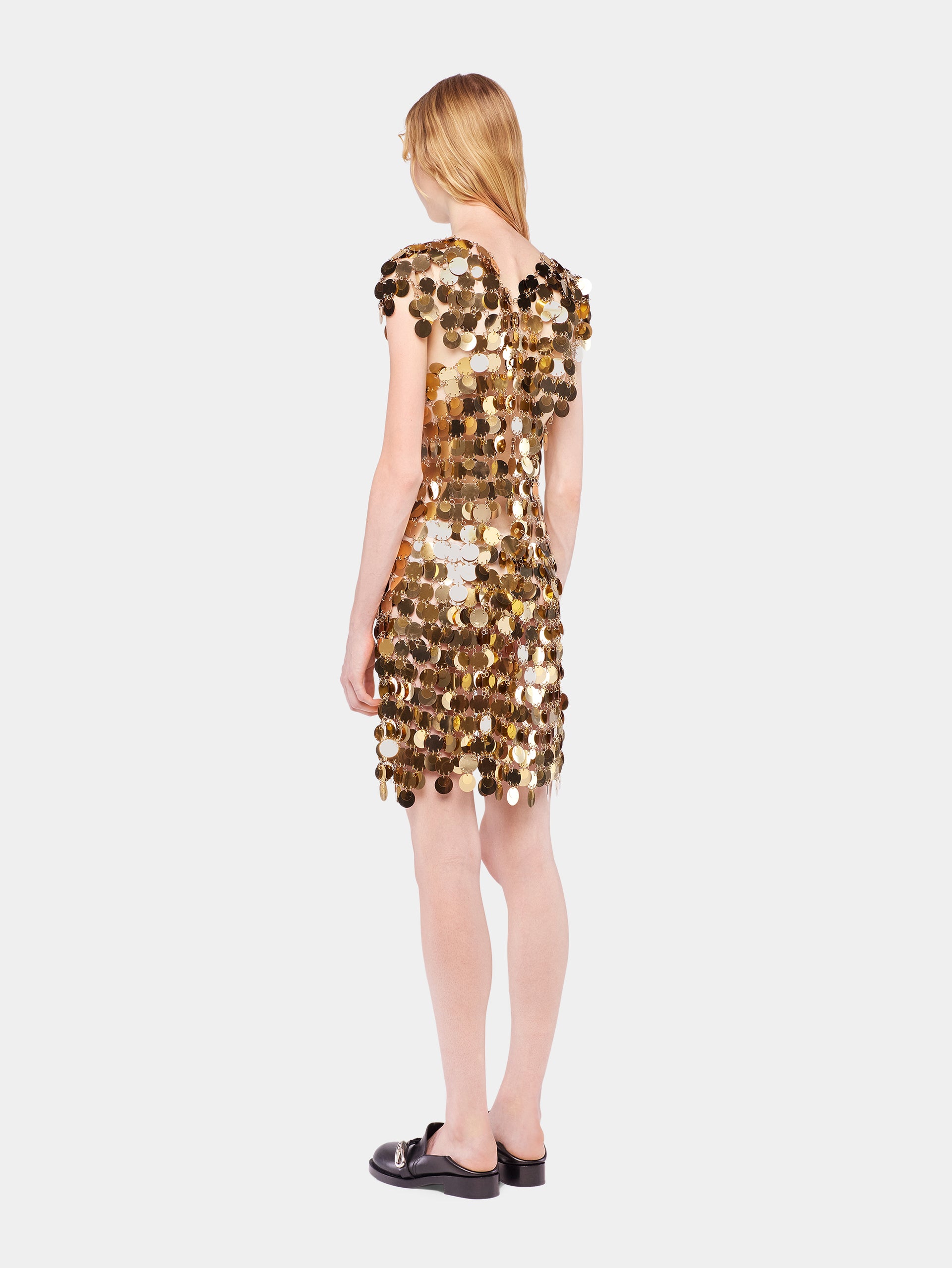 The iconic gold Sparkle disc dress