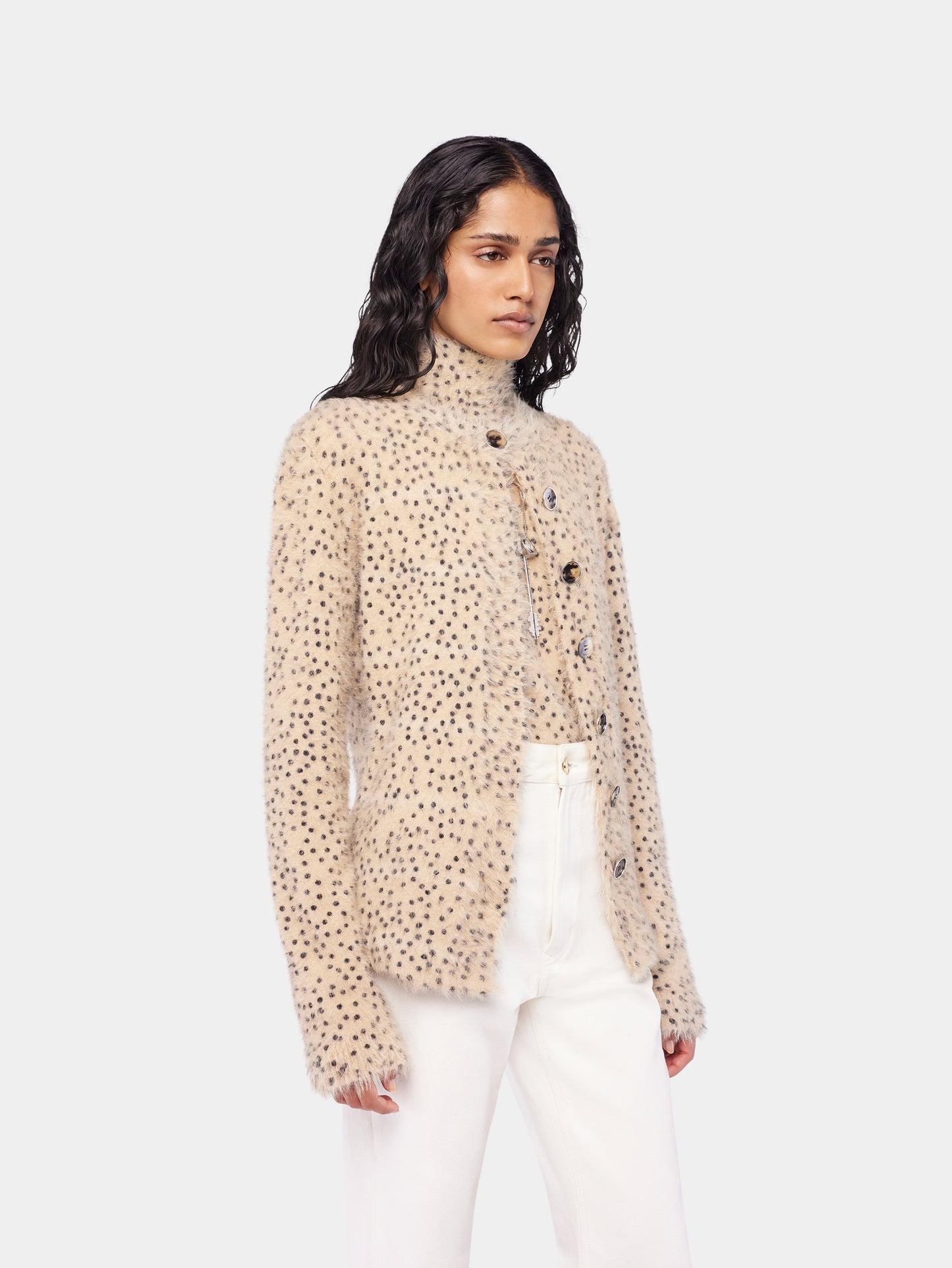 Cardigan in brushed knit