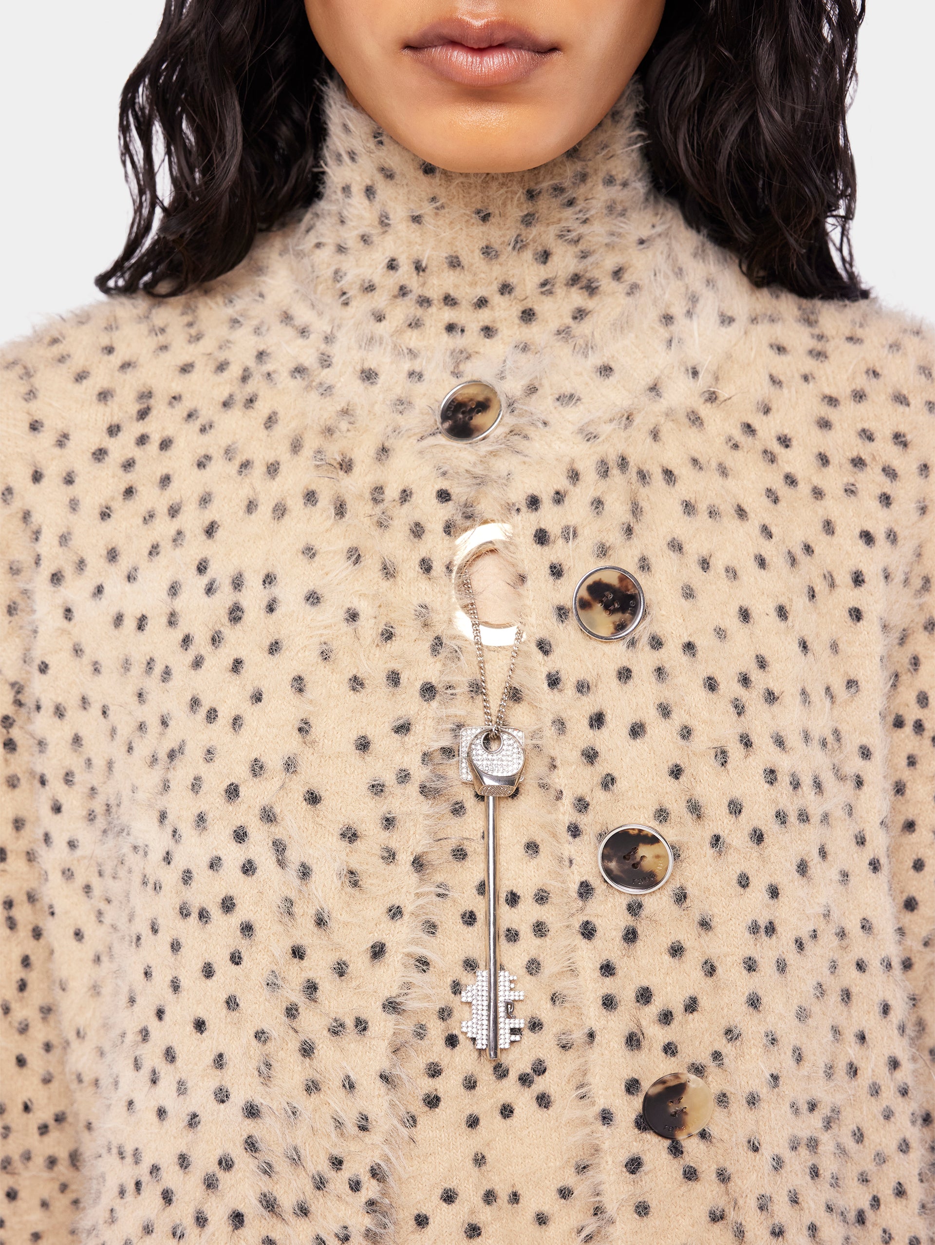 Cardigan in brushed knit