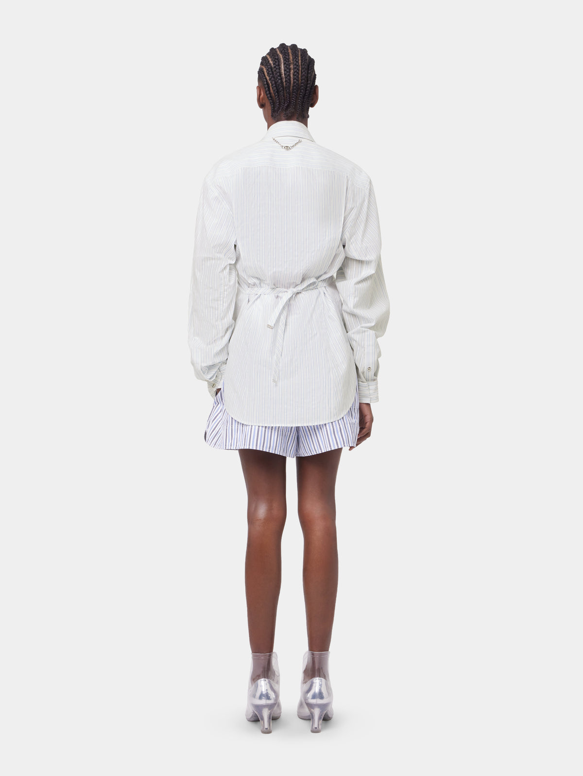 STRIPED SHORTS IN COTTON POPLIN position 5
