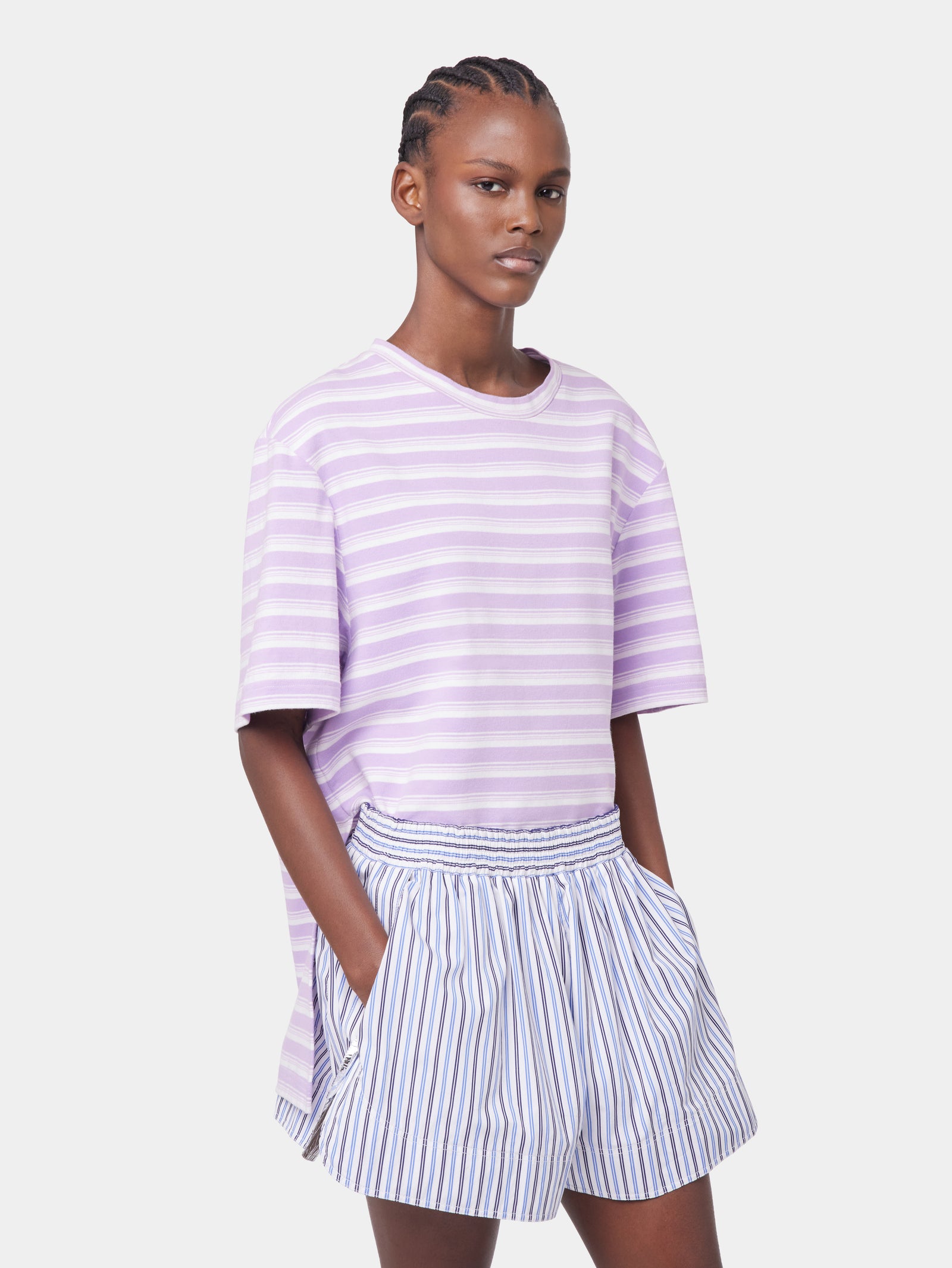 PURPLE OVERSIZED TEE-SHIRT IN COTTON JERSEY position 2 - Image 2