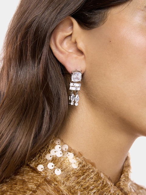 SILVER STRASS EARRINGS