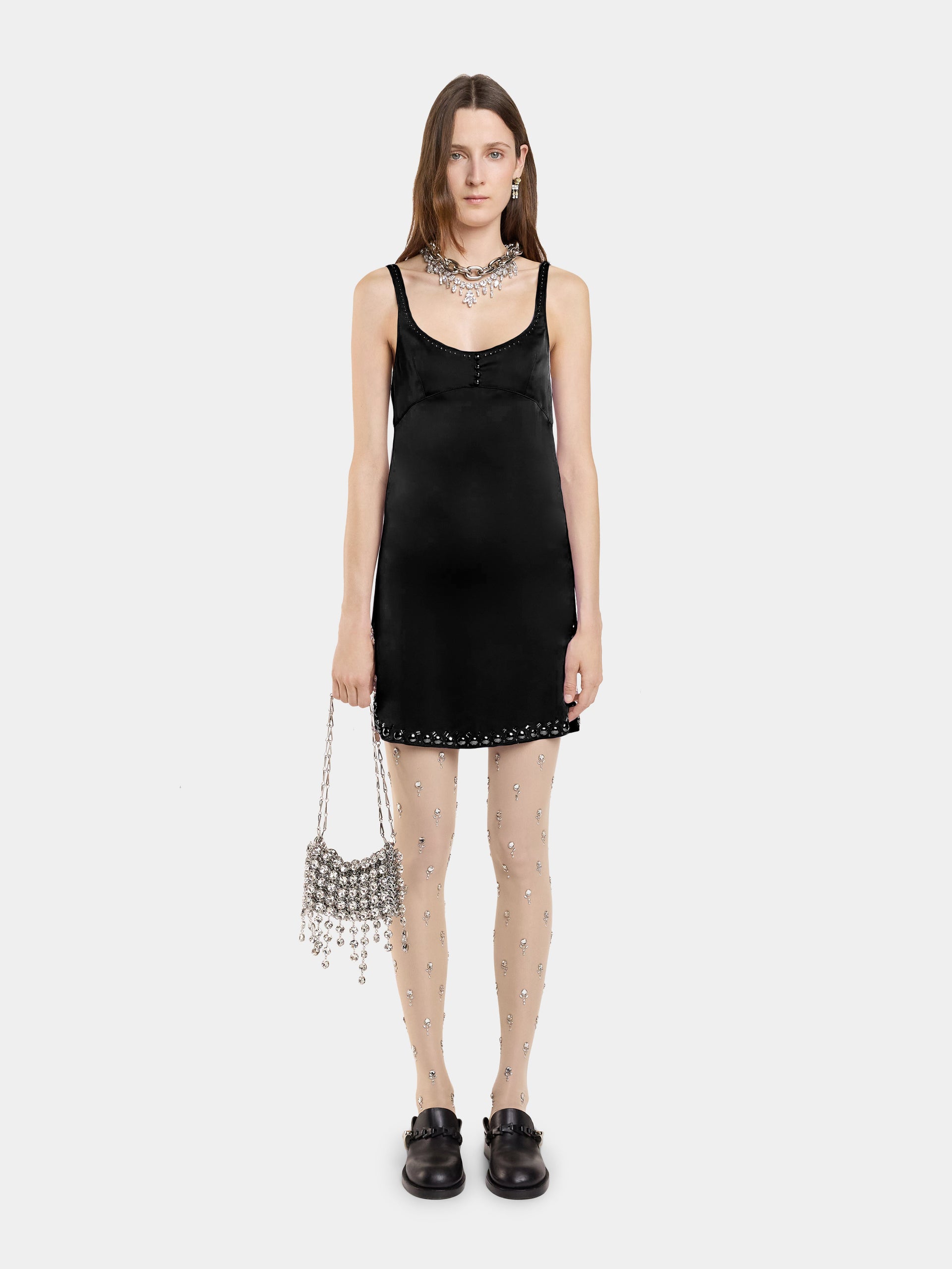 SATIN THIN STRAPS DRESS