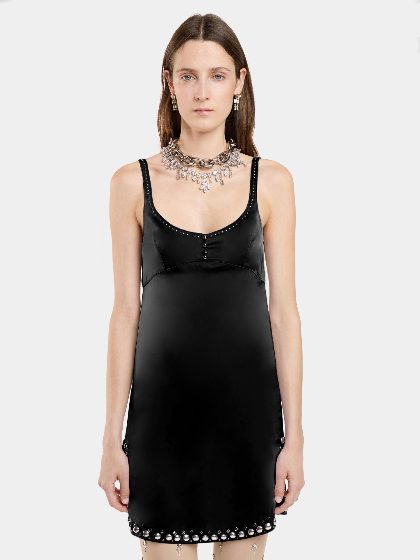 SATIN THIN STRAPS DRESS