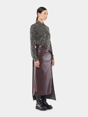 Shirt in crepe with sequin embroidery details position 3