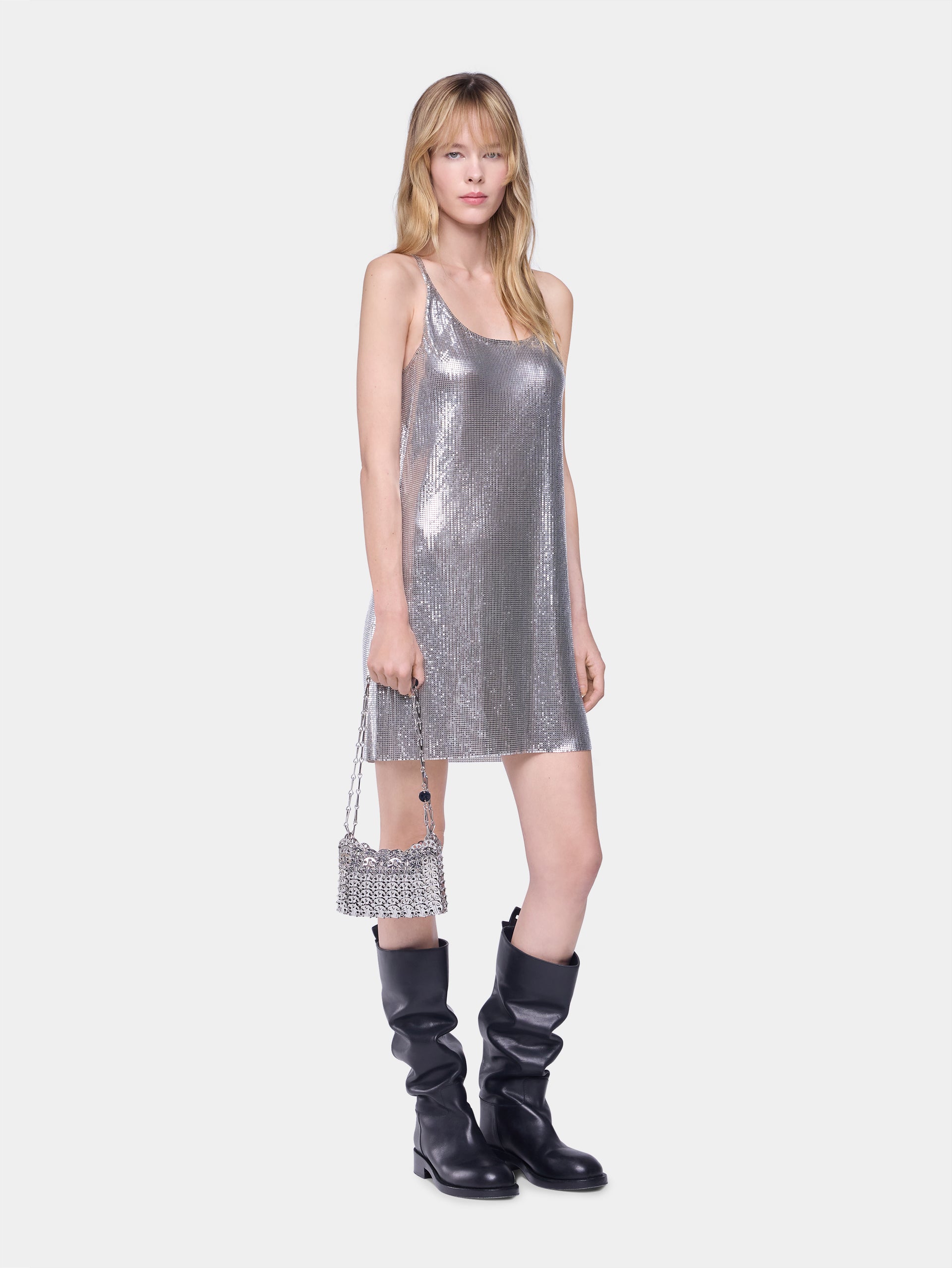 Mini tank top dress in mesh Rabanne Mini tank top dress in mesh Rabanne