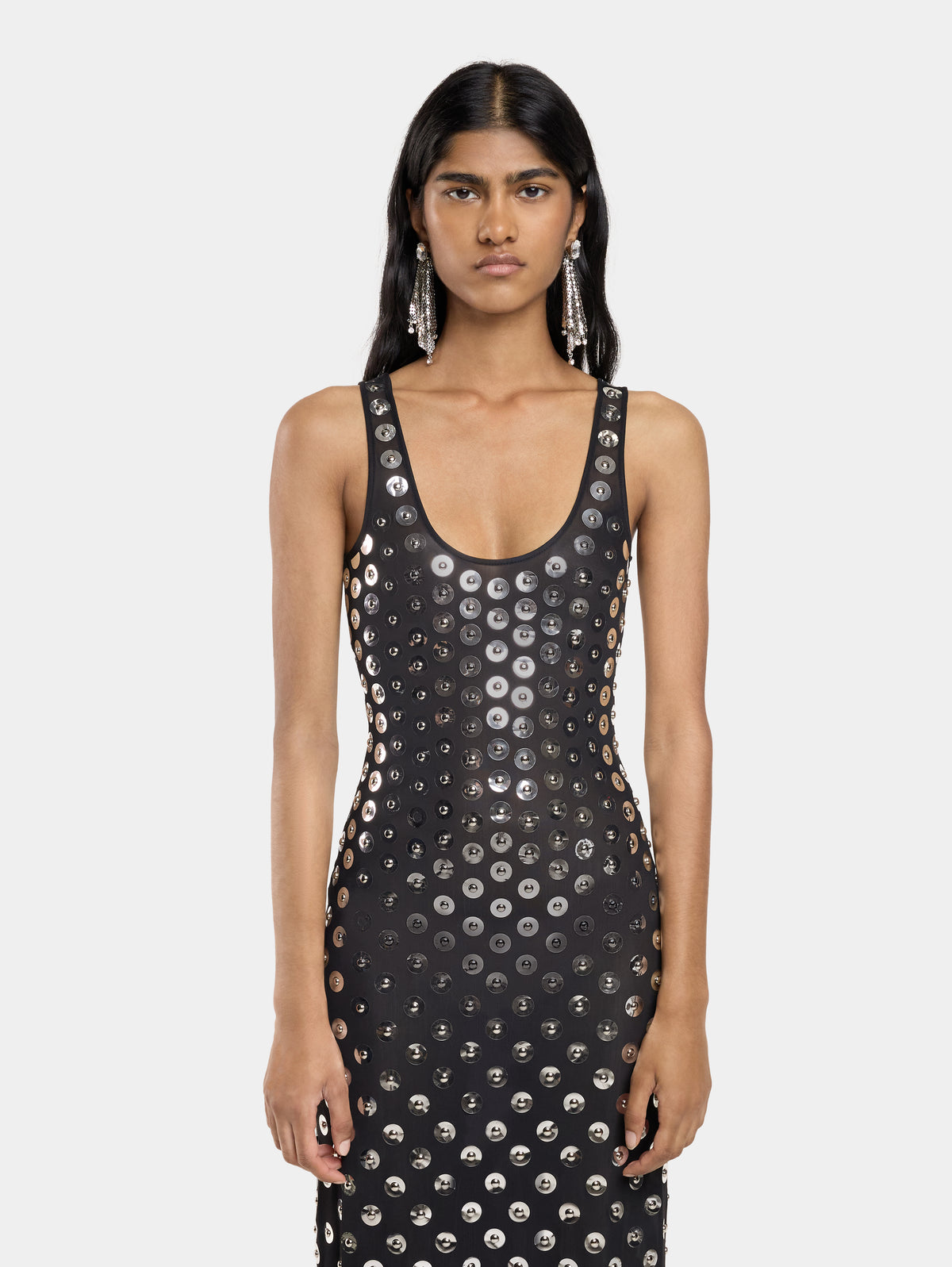 ROBE LONGUE BRODEE EN JERSEY SECOND SKIN 