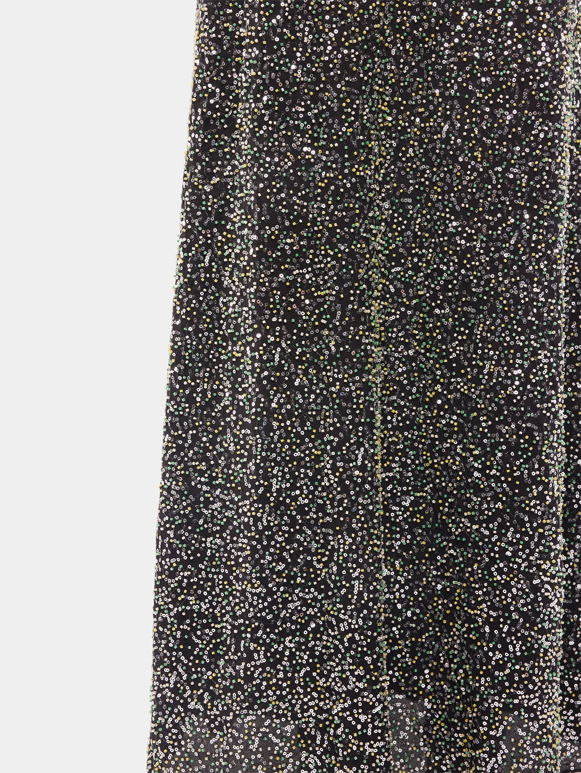 Long skirt in crepe with sequin embroidery details