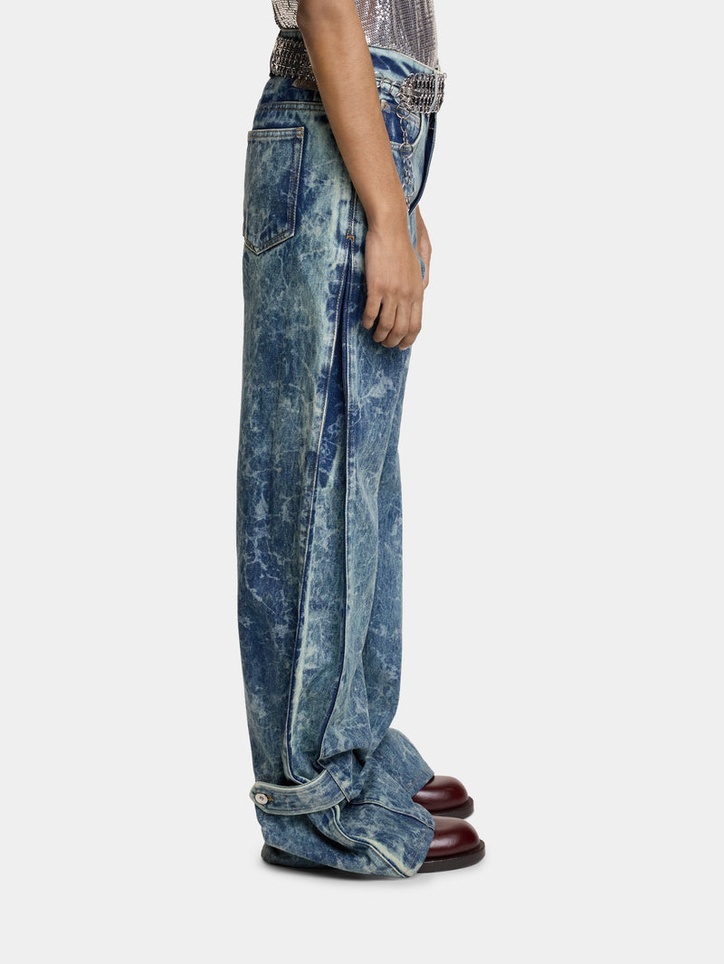 WIDE-LEG JEANS IN WASHED DENIM