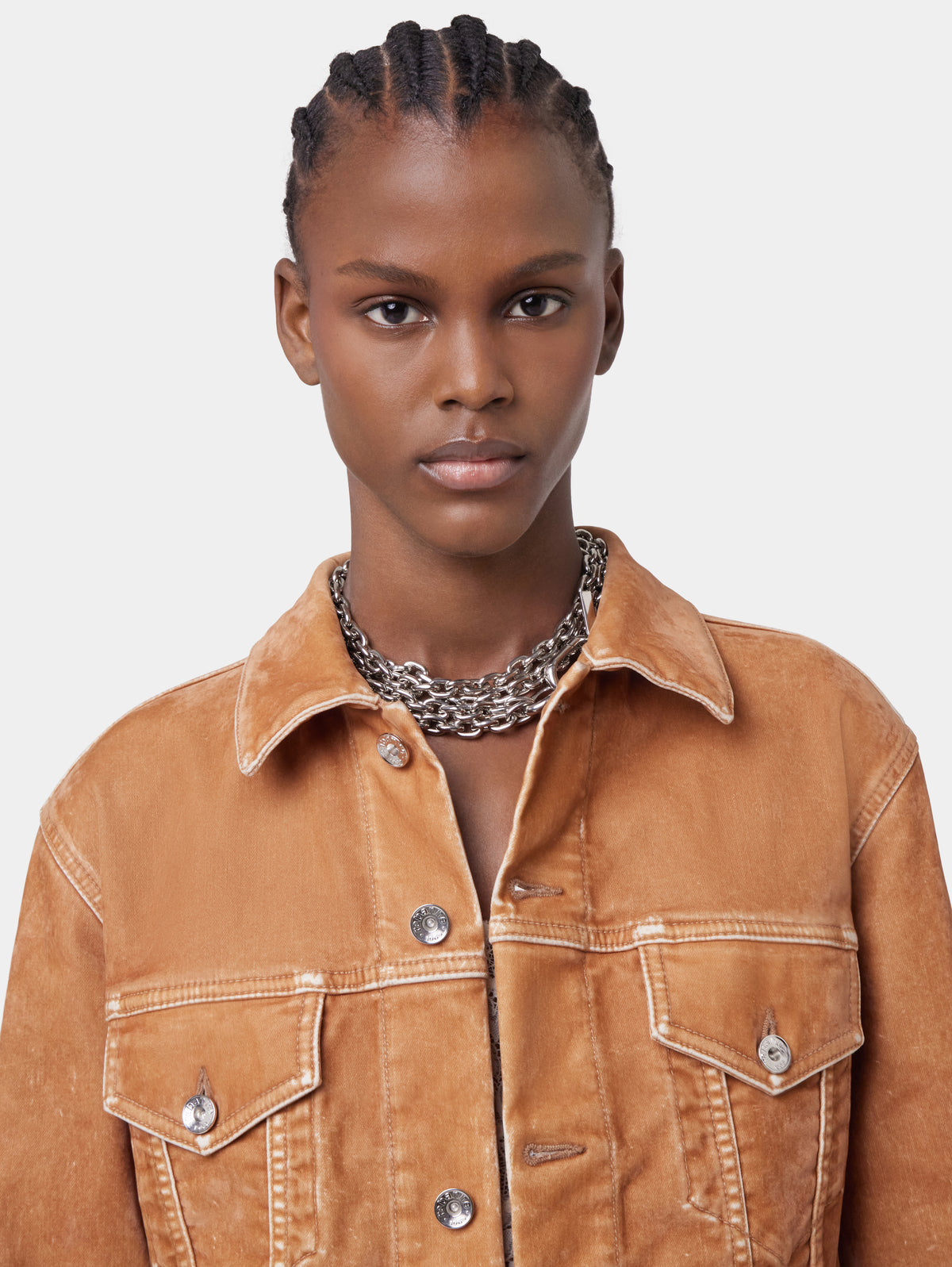 CARAMEL LONG-SLEEVED JACKET IN DENIM position 5