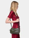 Khaki Paco crossbody leather bag