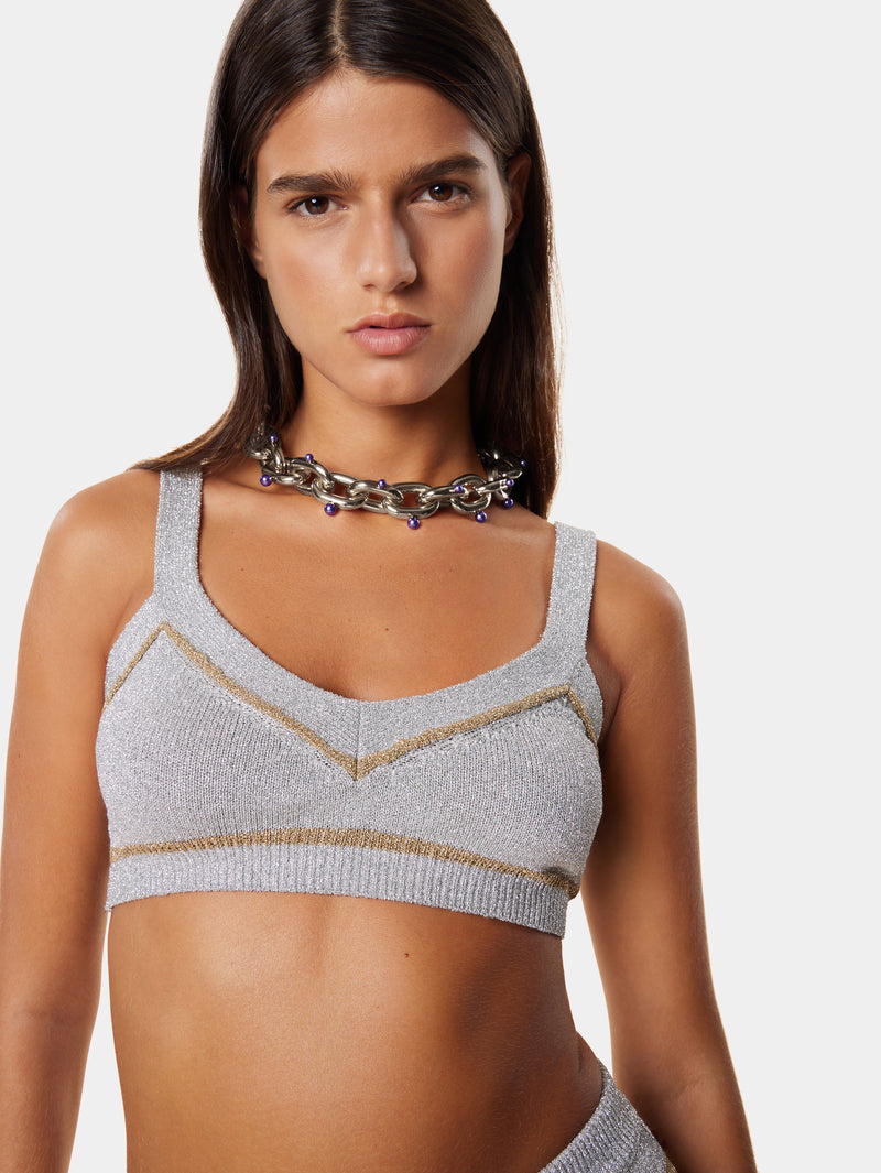 Gold and Silver Crop Top