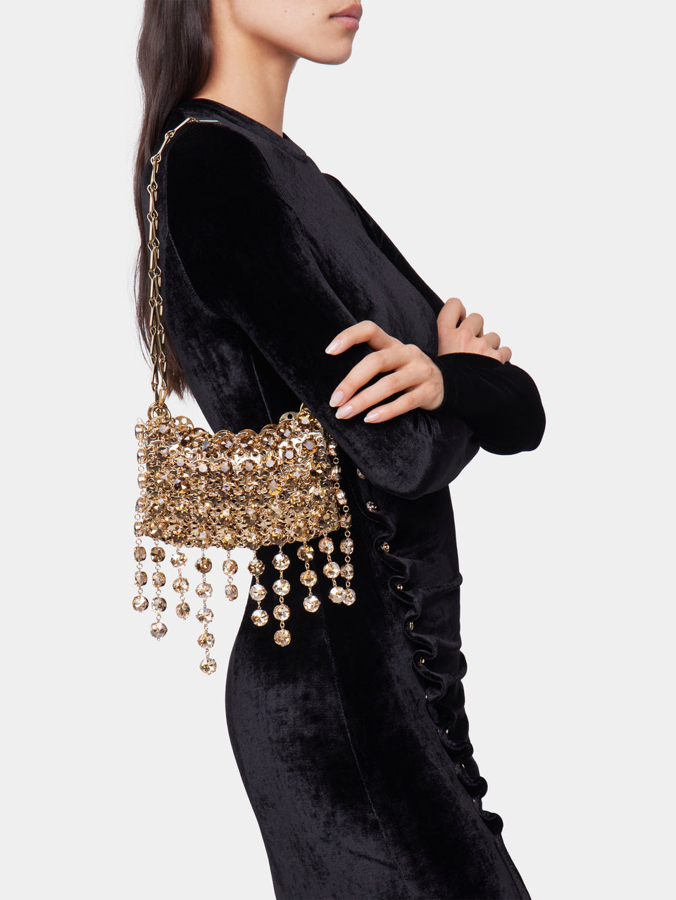 1969 GOLD NANO BAG STRASS