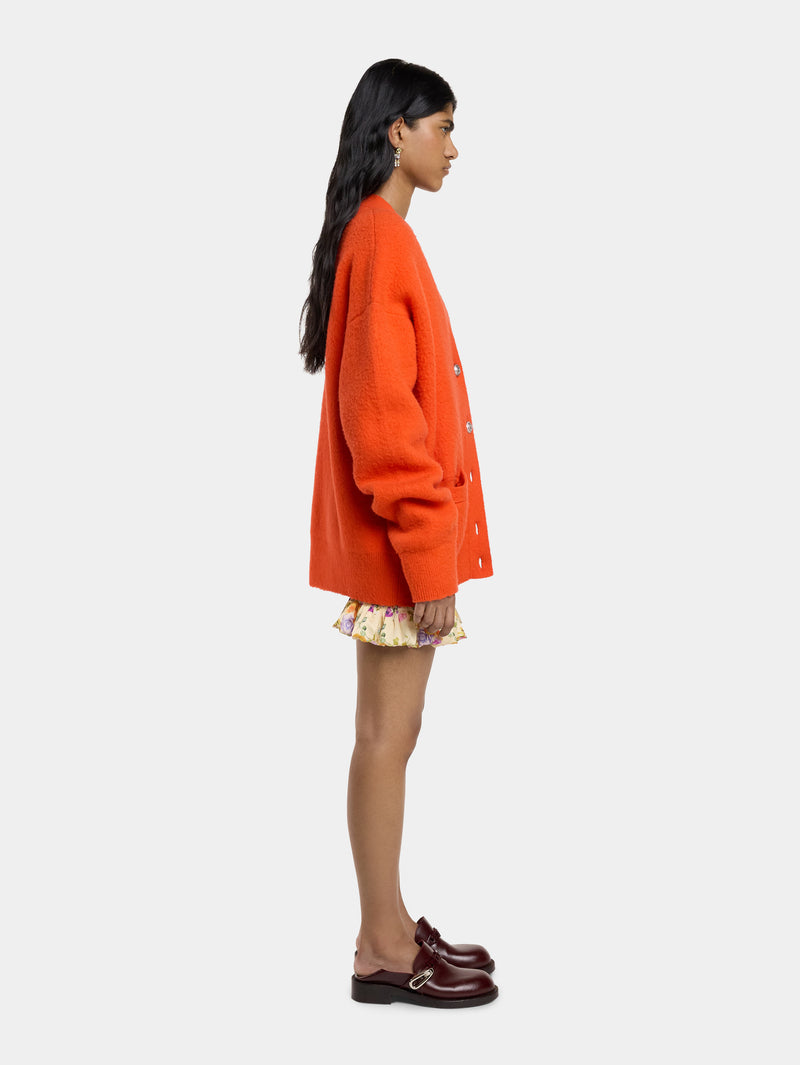 ORANGE OVERSIZED WOOL CARDIGAN