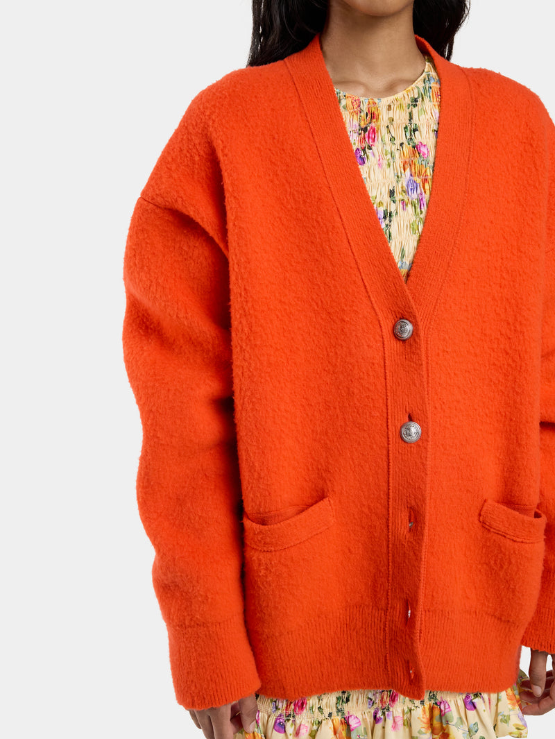 ORANGE OVERSIZED WOOL CARDIGAN