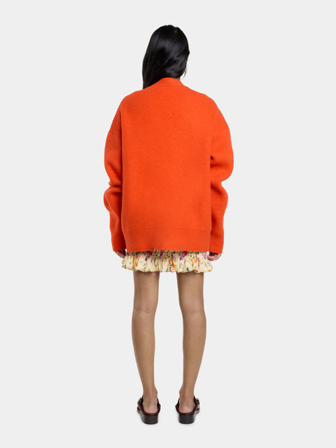 ORANGE OVERSIZED WOOL CARDIGAN