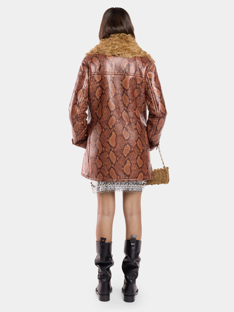 COAT IN PYTHON-FINISH SHEARLING