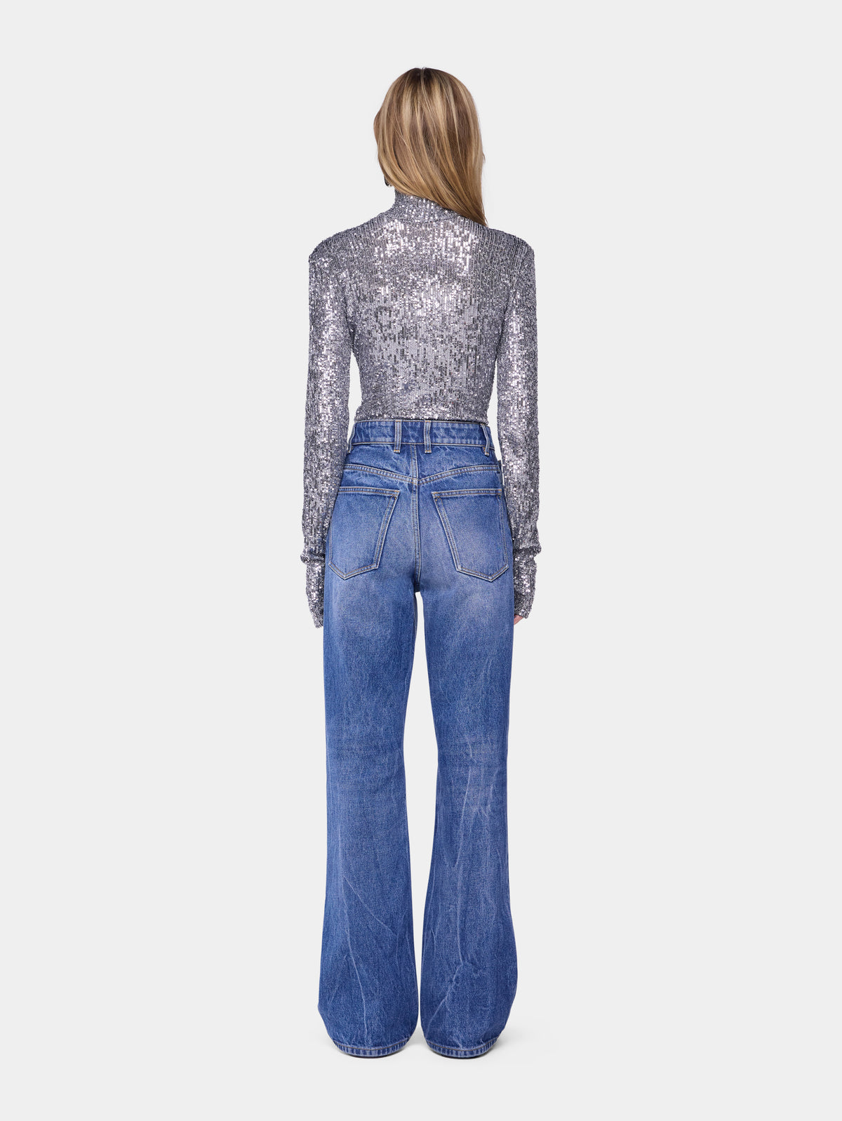 Turtleneck top in sequins position 3 - Image 3